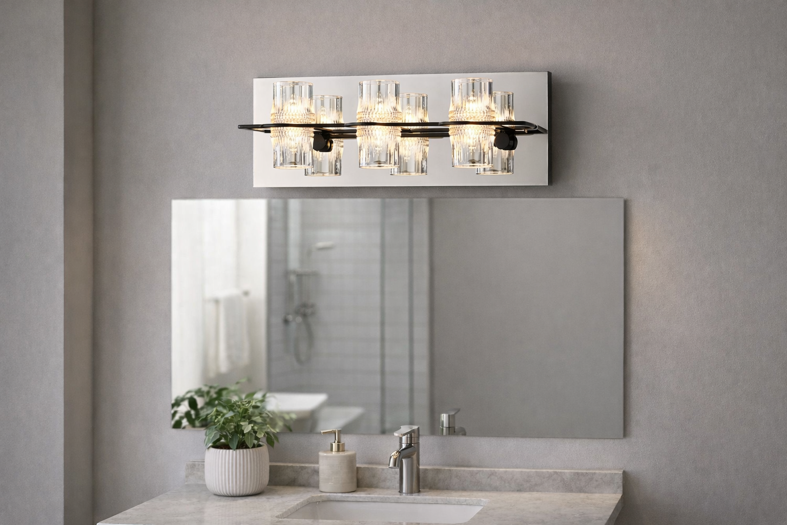 Panama Three Transparent Acrylic Black Led Wall Sconce