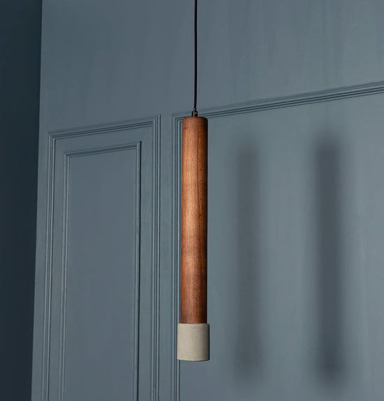 Tochi Big Wooden Concrete Gu10 Pendant Light