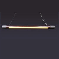 Tochi Linear Wood Concrete Pendant Light Chandelier 150 Cm - Heka Lighting & Trading Limited