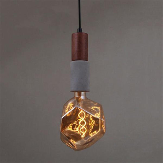 Tochi Long Wenge Wood Concrete E27 Pendant Light