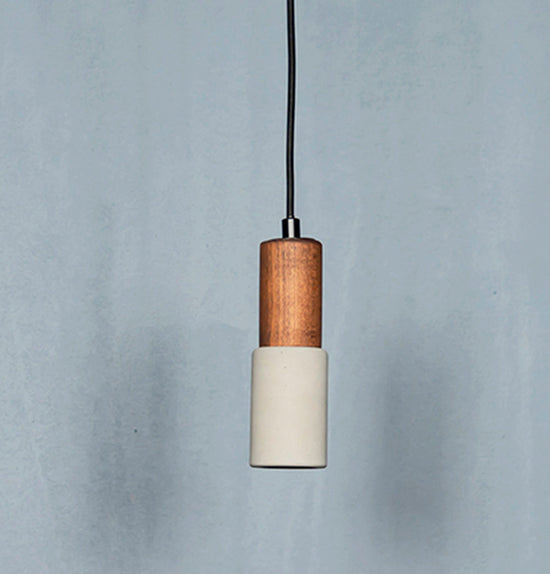 Tochi Long Wenge Wood Concrete G9 Pendant Light