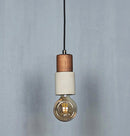 Tochi Mini Wenge Wood Concrete E27 Pendant Light - Heka Lighting & Trading Limited