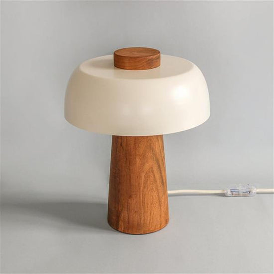 Tochi Mush Wood White Table Lamp
