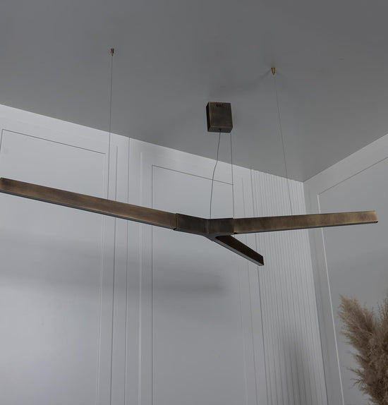 Tugela Three Sleeve Dark Antique Pendant Light Chandelier 106 Cm