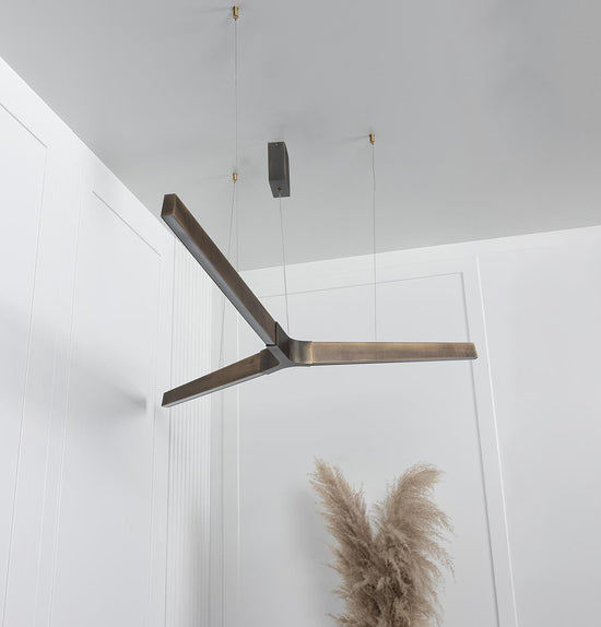 Tugela Three Sleeve Dark Antique Pendant Light Chandelier 68 Cm