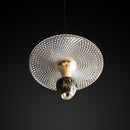 Ulgen Single Platinum Transparent Glass Led Pendant Light Chandelier 35 Cm - Heka Lighting & Trading Limited