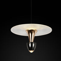 Ulgen Single Platinum Transparent Glass Led Pendant Light Chandelier 35 Cm - Heka Lighting & Trading Limited