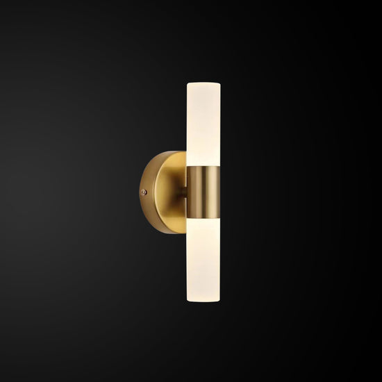 Vesta 2 Piece Glass Brushed Brass Led Wall Sconce