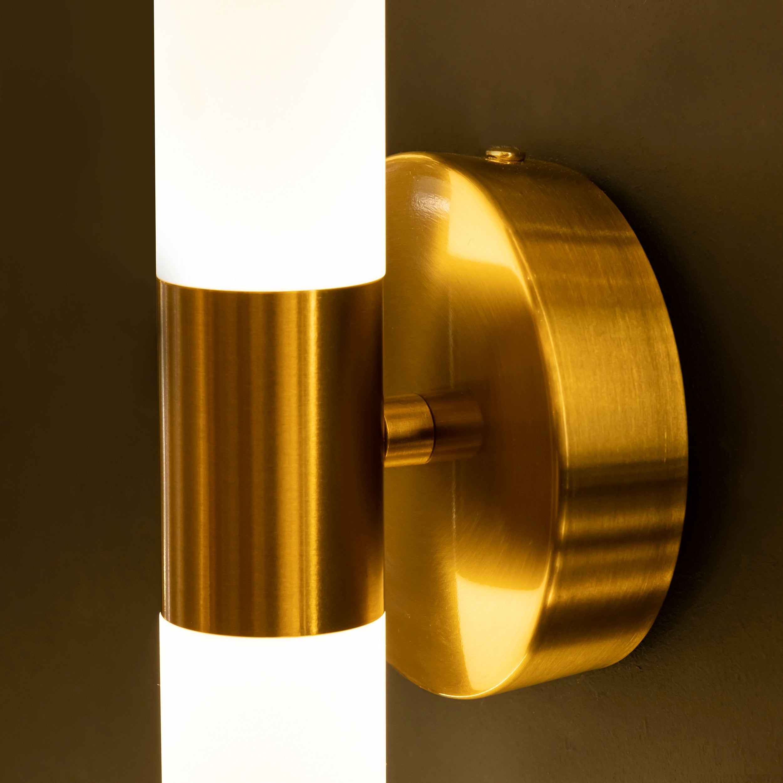 Vesta 2 Piece Glass Brushed Brass Led Wall Sconce - Heka Lighting & Trading Limited