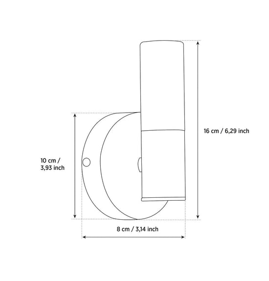 Vesta Single Glass Black Led Wall Sconce