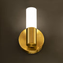 Vesta Single Glass Brushed Brass Led Wall Sconce - Heka Lighting & Trading Limited