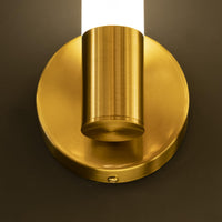 Vesta Single Glass Brushed Brass Led Wall Sconce - Heka Lighting & Trading Limited