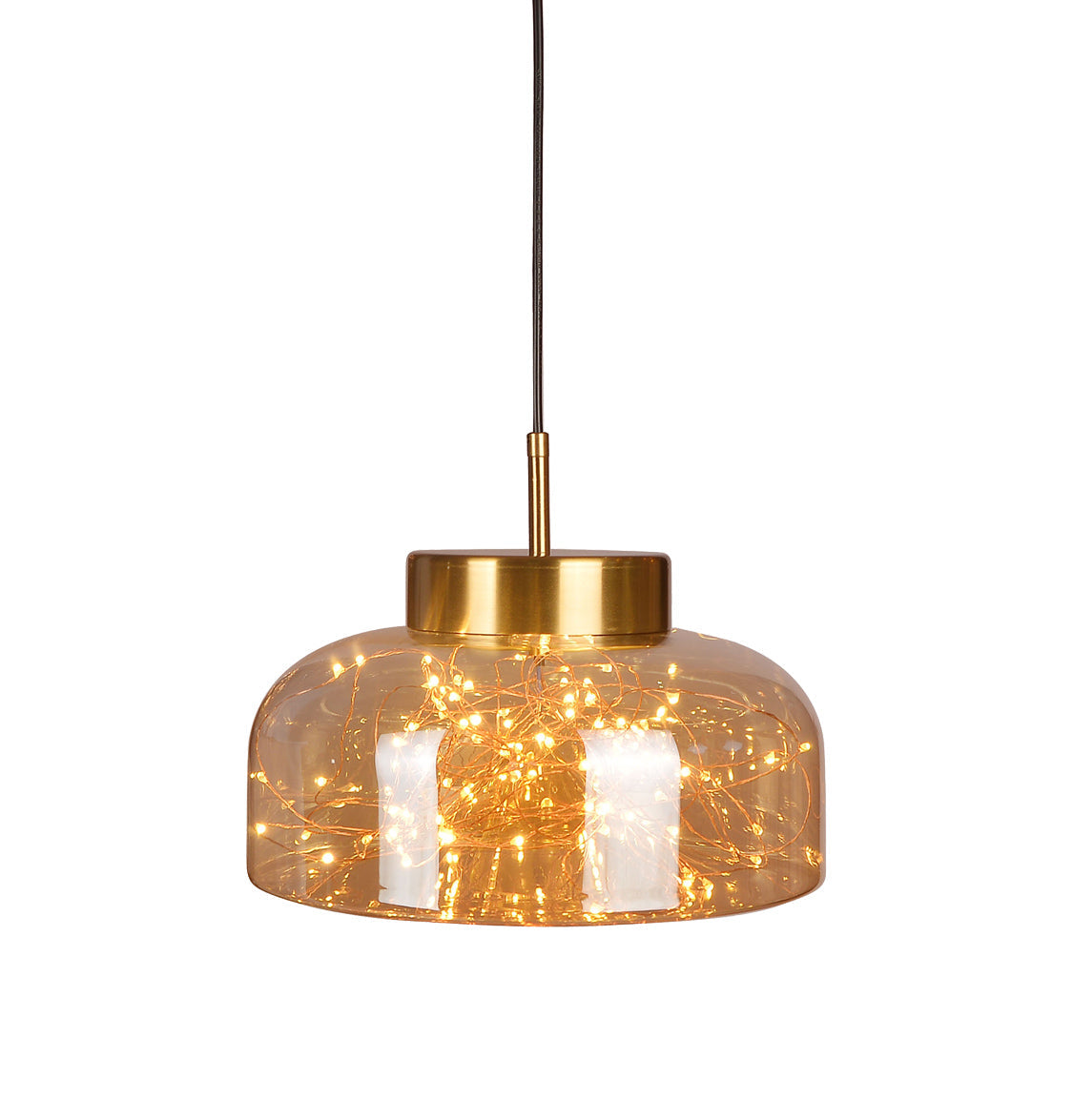 Viyana Dome Honey Antique Glass Pendant Light Chandelier 30 Cm - Heka Lighting & Trading Limited