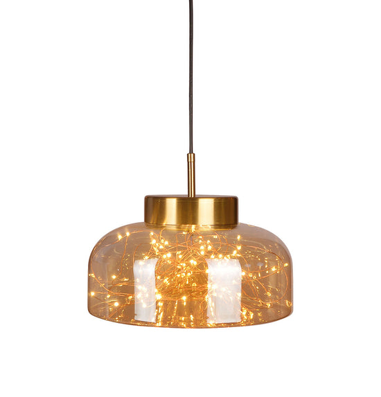 Viyana Dome Honey Antique Glass Pendant Light Chandelier 30 Cm