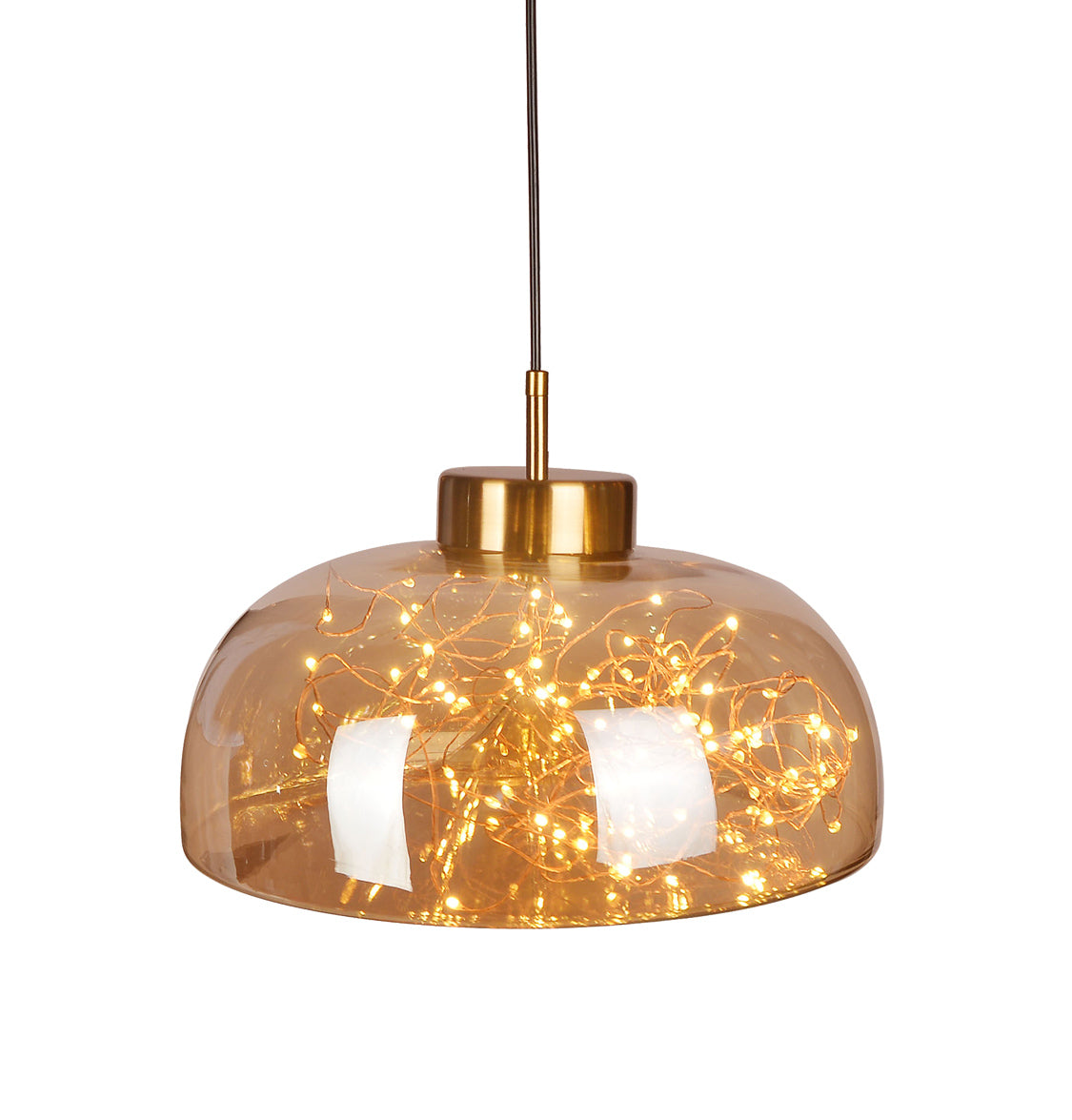 Viyana Dome Honey Antique Glass Pendant Light Chandelier 35 Cm - Heka Lighting & Trading Limited