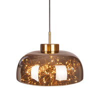 Viyana Dome Smoked Antique Glass Led Pendant Light Chandelier 35 Cm - Heka Lighting & Trading Limited