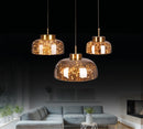 Viyana Dome Smoked Antique Glass Led Pendant Light Chandelier 35 Cm - Heka Lighting & Trading Limited