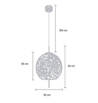 Viyana Smoked Antique Glass Led Pendant Light Chandelier 30 Cm - Heka Lighting & Trading Limited