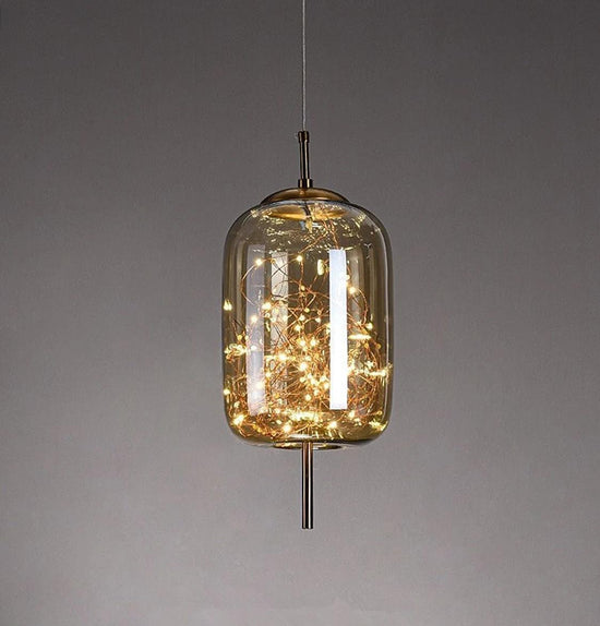 Viyana Smoked Antique Glass Pendant Light Chandelier 18Cm