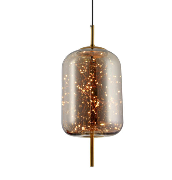 Viyana Smoked Antique Glass Pendant Light Chandelier 18Cm