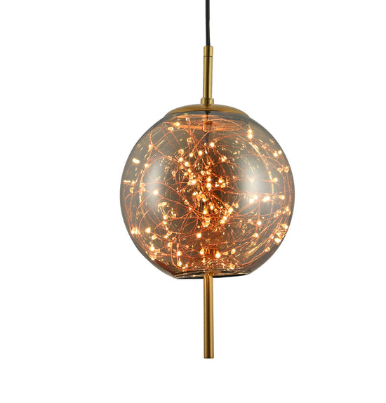 Viyana Smoked Glass Led Pendant Light Chandelier 20 Cm
