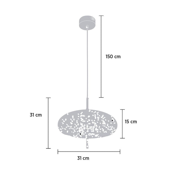 Viyana Smoked Ufo Glass Pendant Light Chandelier 31 Cm