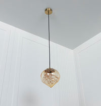 Viyana Teardrop Honey Glass Antique Pendant Light Chandelier 20 Cm - Heka Lighting & Trading Limited