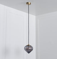 Viyana Teardrop Smoked Glass Antique Pendant Light Chandelier 18 Cm - Heka Lighting & Trading Limited