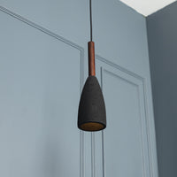 Zada Single Black Concrete E27 Pendant Light Chandelier - Heka Lighting & Trading Limited