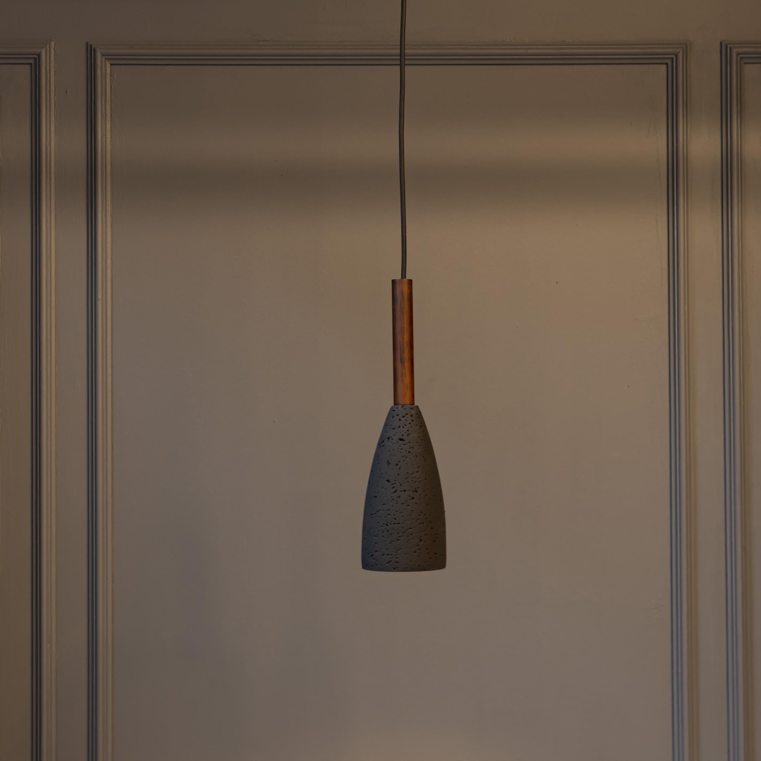 Zada Single Black Concrete E27 Pendant Light Chandelier - Heka Lighting & Trading Limited