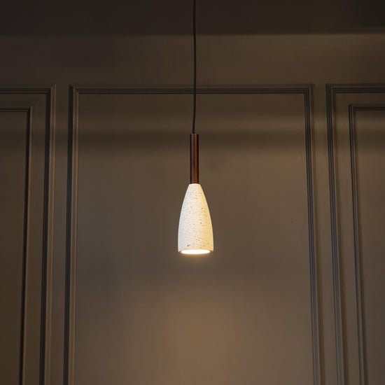 Zada Single White Concrete E27 Pendant Light Chandelier
