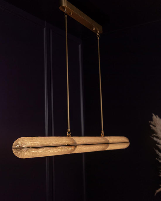 Zambia White Frosted Glass Antique Horizontal Pendant Light 120 Cm