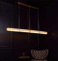 Zambia White Frosted Glass Antique Horizontal Pendant Light 163 Cm - Heka Lighting & Trading Limited