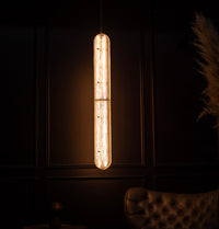 Zambia White Frosted Glass Antique Vertical Pendant Light - Heka Lighting & Trading Limited