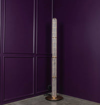 Zambia White Frosted Glass Brushed Brass Floor Lamp - Heka Lighting & Trading Limited