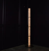 Zambia White Frosted Glass Brushed Brass Floor Lamp - Heka Lighting & Trading Limited