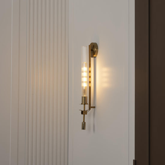 Alfa Transparent Glass Antique Led Wall Sconce