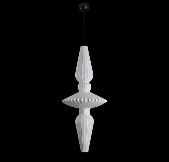Altair Soft Touch White Polygonal Pendant Light Chandelier 130 Cm