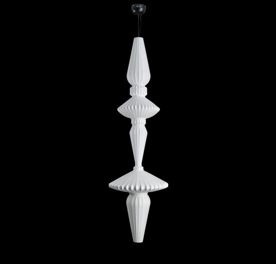 Altair Soft Touch White Polygonal Pendant Light Chandelier 190 Cm