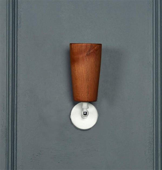 Angel Single Wood White Wall Sconce