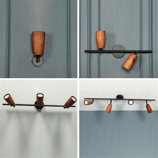 Angel Single Wood Black Wall Sconce