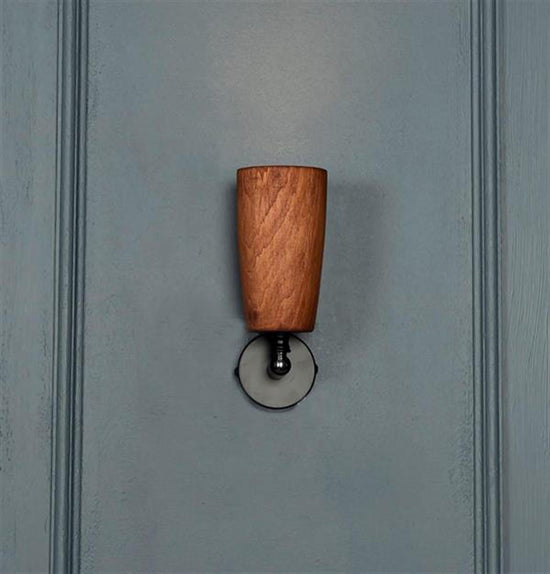 Angel Single Wood Black Wall Sconce