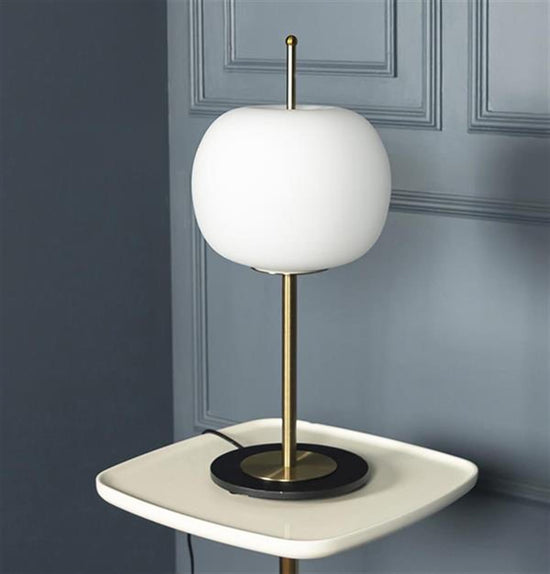 Apple Opal Glass Table Lamp 25 Cm | Modern Decorative Lighting For Homes & Hotels