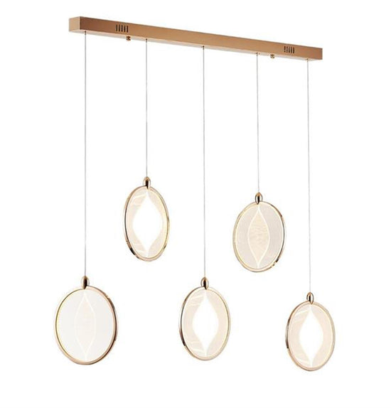 Asena 5-Piece Acrylic Dining Table Top Led Pendant Light Chandelier