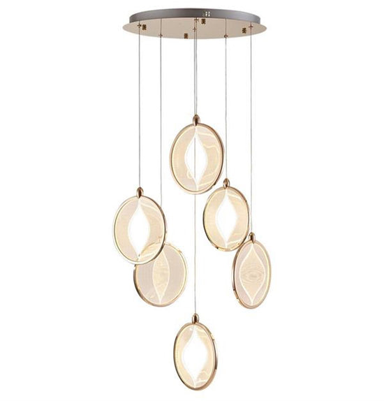 Asena 6-Piece Living Room Acrylic Led Pendant Light Chandelier