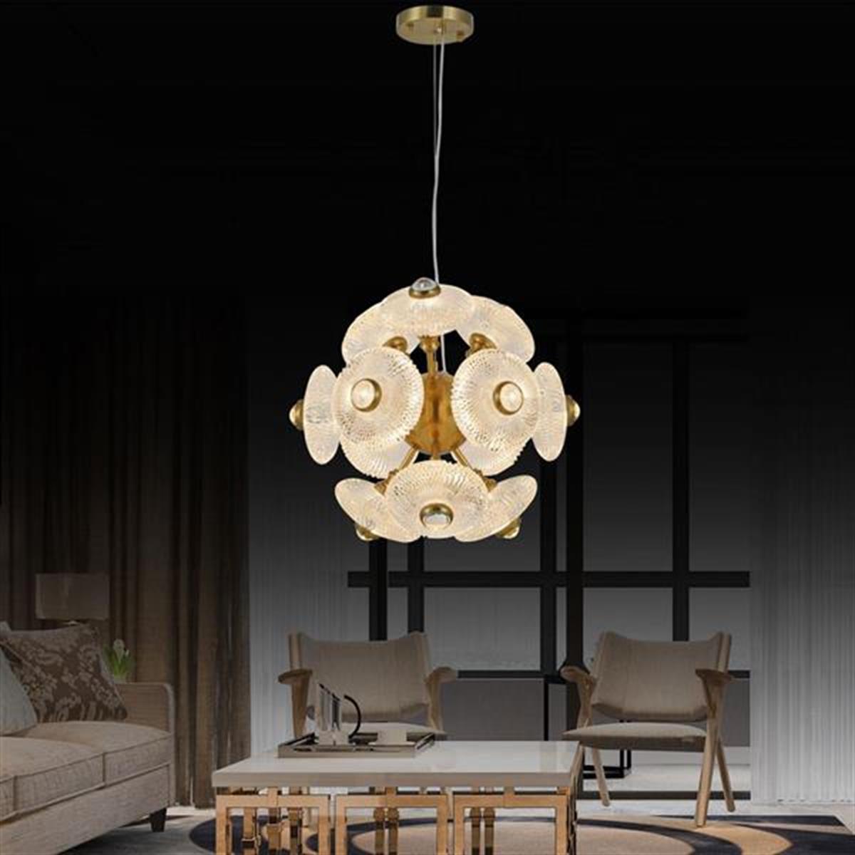 Aspar 12-Piece Antique Glass Living Room Chandelier - Heka Lighting & Trading Limited