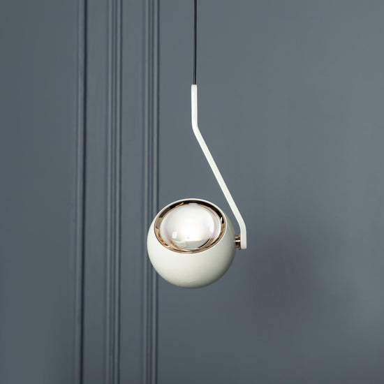 Barlas Single White Glass Led Pendant Light Chandelier