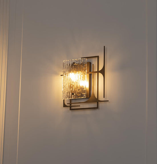 Belize Frosted Glass Resin Protected Dark Antique Wall Sconce