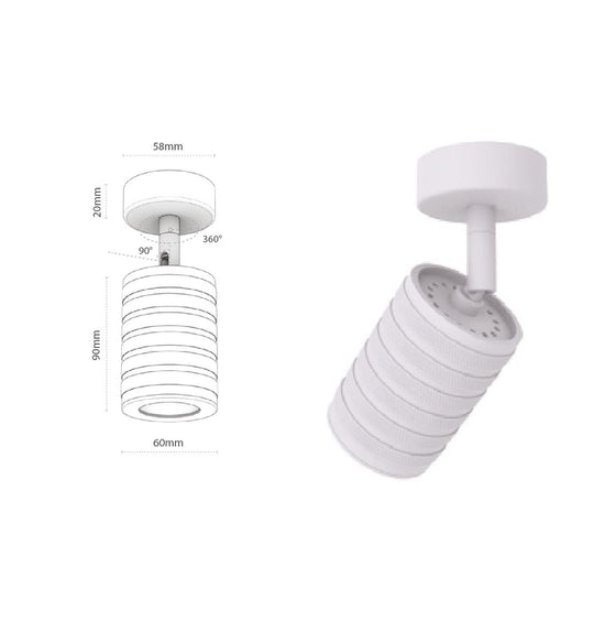 Bella White Serrated Spot 6X9 Cm