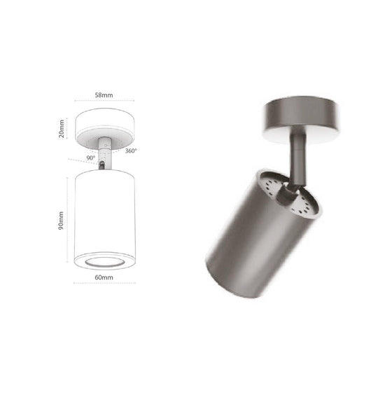 Bella Matte Chrome Flat Spotlight 6x9 Cm